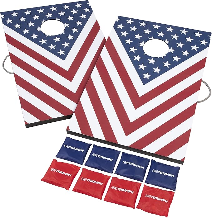 Triumph Sports 2x3 Premium Cornhole Sets - LED Options Available - 8 Bean Bag Toss Bags and Cornhole Boards Included