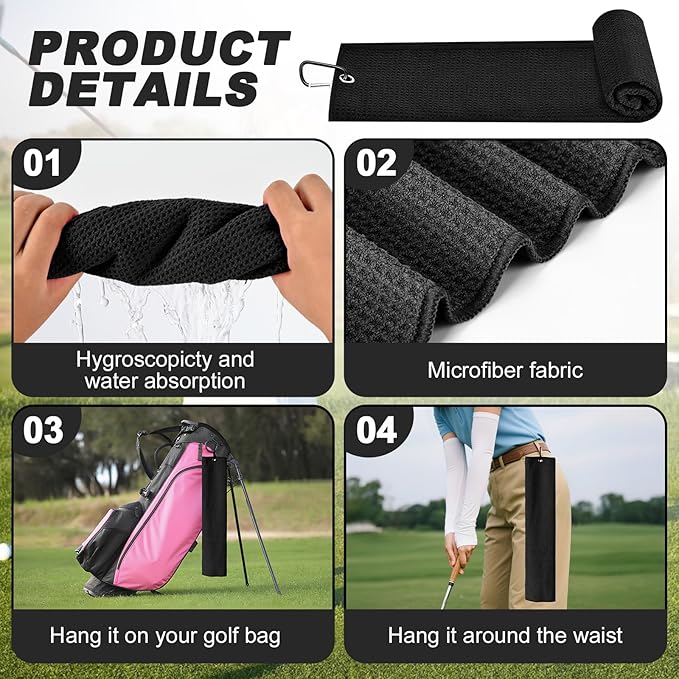 15 Pcs Golf Accessories Kit, Includes Cleaner Brush Towel Tees Golf Ball Bag with Hook Divot Tool with Ball Marker, Golf Essentials Kit for Women Man Gifts