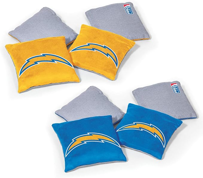 NFL Pro Football Dual Sided Bean Bags by Wild Sports, 8 Count, Premium Toss Bags for Cornhole Set - Great for Tailgates, Outdoors, Backyard