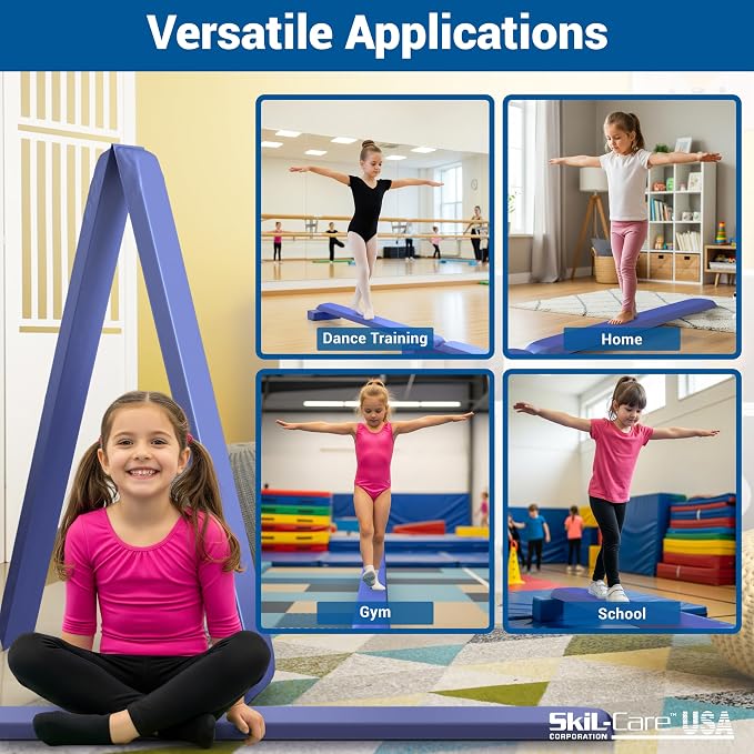 Skil-Care Balance Stability Foam Beam, Foldable Balance Trainer for Rehabilitation, Core Strength, and Posture Improvement, Wipe-Clean Vinyl, Latex-Free
