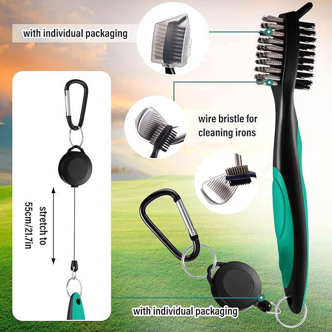 Liliful 12 Pcs Golf Accessories Kit, Include Golf Ball Bag with Hook Towel Tees Magnetic Ball Marker Divot Tool Cleaner Brush for Women Man Gifts