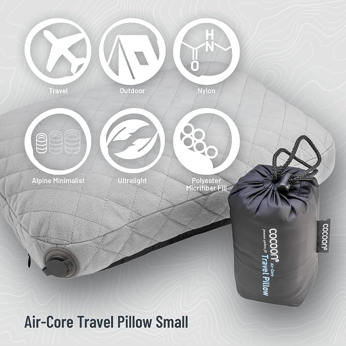 COCOON- Premium - Ultralight AirCore Pillow - Inflatable Camping and Travel Pillow - Regular 11" x 15" (Wasabi Green)