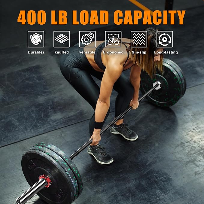 Olympic Barbell Weight Bar for Weightlifting, Bench Press Bar 7ft/6ft/5ft for Strength Training, Rated 500lbs/400lbs/330lbs Weight Capacity