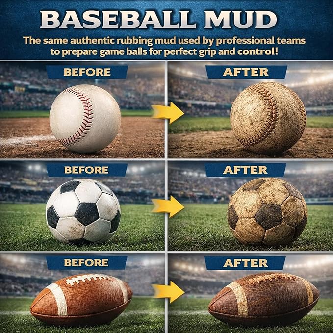 TBTFW 16oz/8oz Football Rubbing Mud, Newly Upgraded Baseball Mud, The Baseball & Football Mud Used By The Pros, Suitable for Various Leather Ball Sports