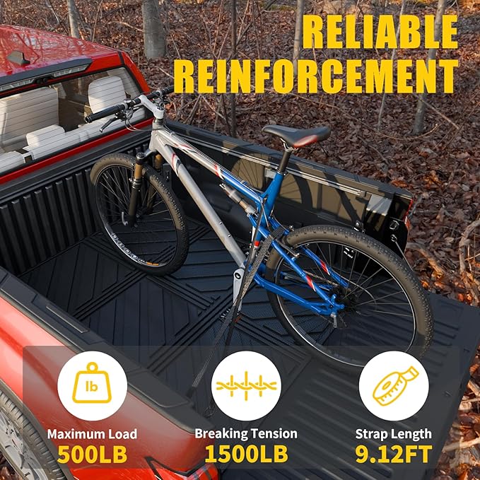 Retractable Ratchet Straps Compatible with 2022-2025 2026 Toyota Tundra Retracting Straps 2PCS Auto Retract Securing Strap Tie Down System for 2024 Tundra Accessories