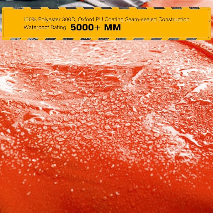 PAFESTER High Visibility Reflective Safety Jackets for men 300D Oxford 100% Waterproof Thermal Rain Coats for Cold Weather