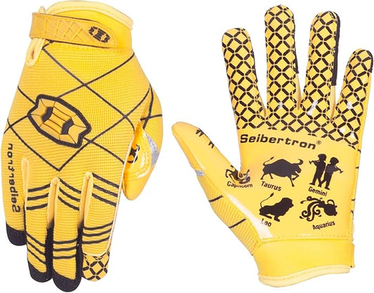 Seibertron Pro 3.0 Twelve Constellations Elite Ultra-Stick Football Receiver Gloves | Super Sticky Grip for Youth Kids Boys 8-12 Girls & Adult Men & Women, Perfect Sports Gift