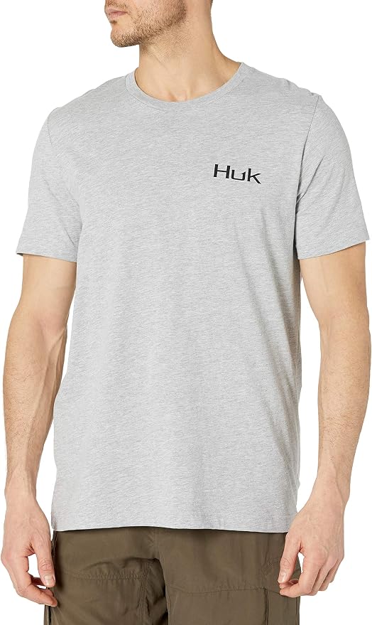 HUK Mens Performance Fishing Logo Tee, Short Sleeve T-Shirt for Men