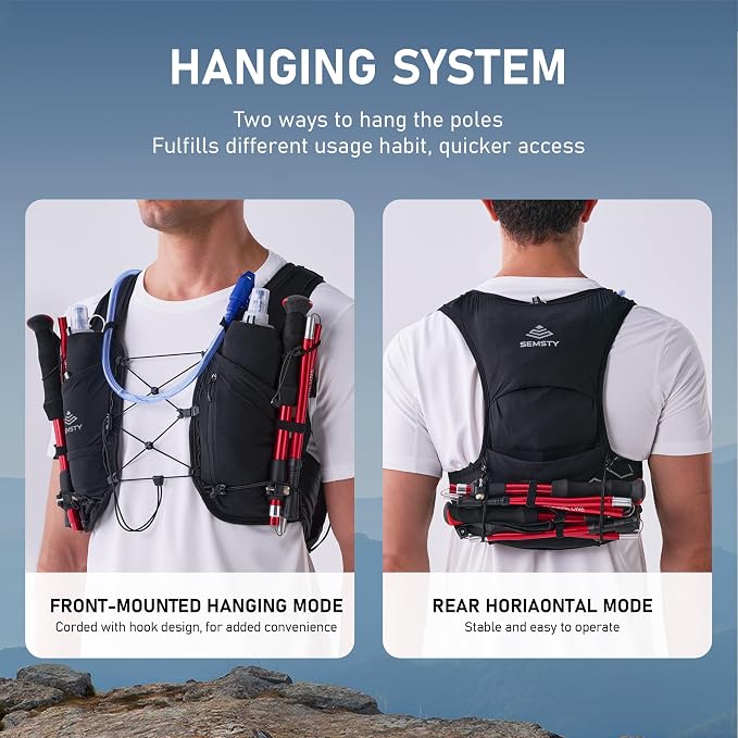 Running Hydration Vest 5L, Running Backpack with 2x500ml Soft Flask, Lightweight Water Backpack Reflective Trail Running Vest for Running Hiking Cycling