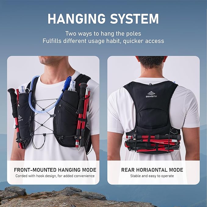 Running Hydration Vest 5L, Running Backpack with 2x500ml Soft Flask, Lightweight Water Backpack Reflective Trail Running Vest for Running Hiking Cycling