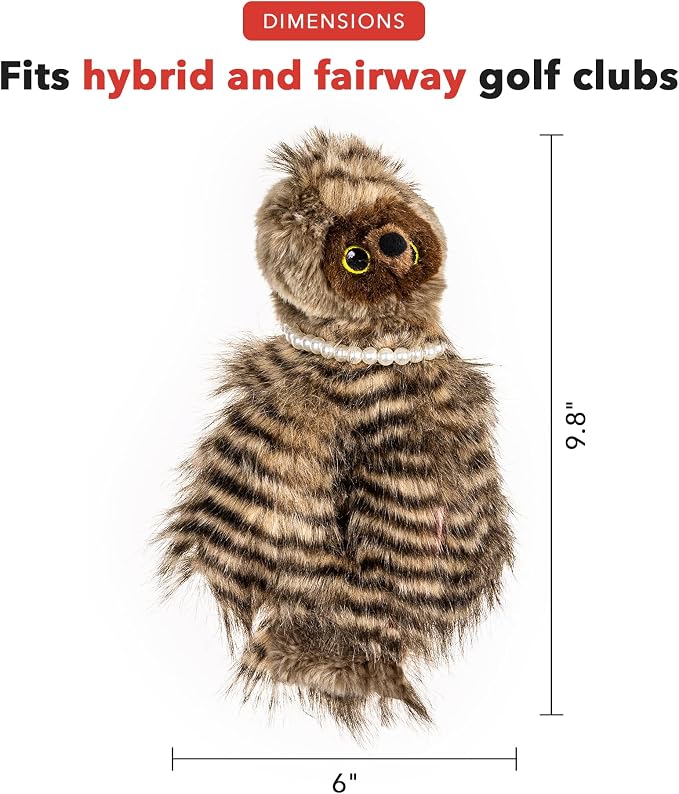 Daphne's Headcovers Owl Hybrid Headcover | Premium Hybrid and Fairway Wood Headcovers | Funny Golf Club Covers | Stylish Protection for Clubs | Men's Golf Gear | Hybrid Headcover for Men and Women