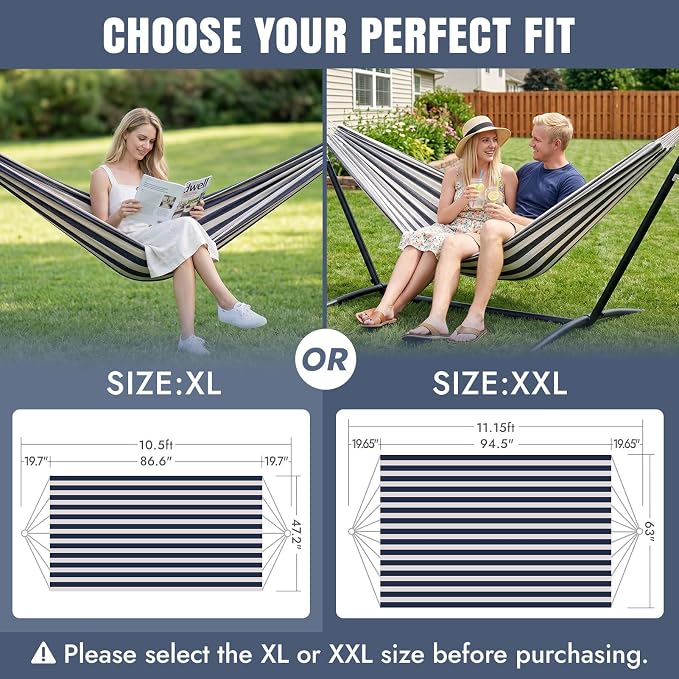 INNO STAGE Brazilian Hammock with Tree Straps - Cotton Hammocks Portable Hammock with Carry Bag for Backyard, Porch, Outdoor and Indoor Use