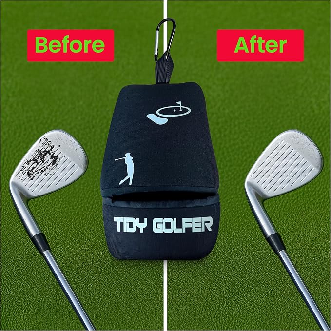 Golf Club & Ball Cleaner, Iron Cleaner, Golf Ball Cleaner , Two in one Golf Iron and Ball Cleaner portable, Washable (Waterproof Neoprene)