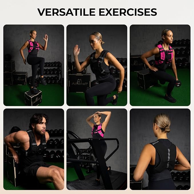 Weighted Vest - Weight Vest for Running, Strength Training & Muscle Building, Features Reflective Stripe for Safe Outdoor Workouts (available in 6lbs to 30lbs)