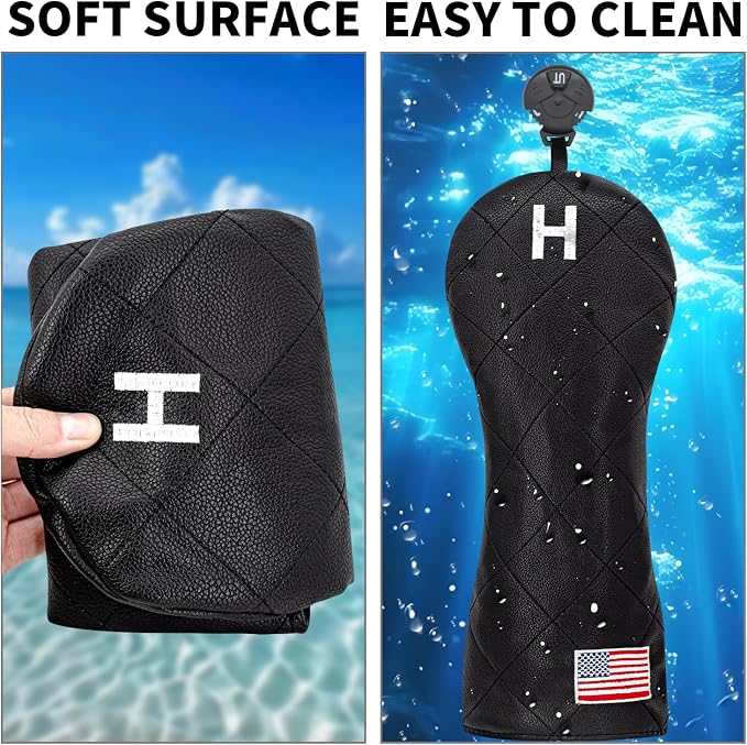 Golf Club Covers for Driver, Fairway, Hybrids - 3 Options - Golf Driver Headcover/Golf Fairway Wood Head Cover/Hybrid Headcover for Men/Women Golfer