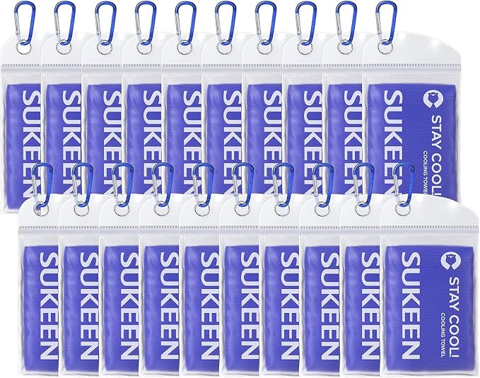 Sukeen Cooling Towel 20 Pack (40"x12") Ice Towel,Bulk Breathable Chilly Twoles,Microfiber Towel for Neck Face for Yoga,Sport,Running,Gym,Workout,Camping,Fitness,Travel & More Activities, Royal Blue
