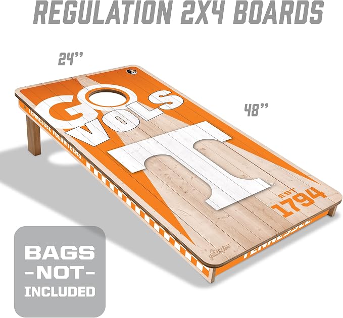 YouTheFan NCAA 2’ x 4’ Professional Wood Cornhole Game