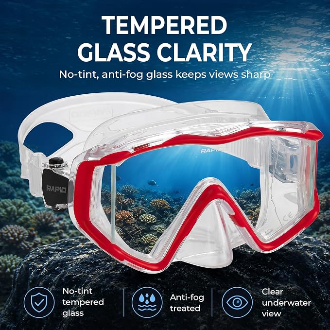 Rapido Clareza Three Lens Mask and Snorkel Combo