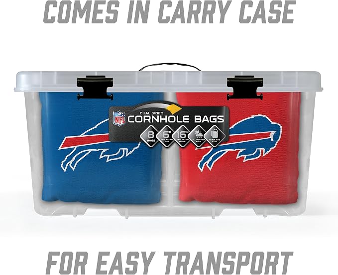YouTheFan Officially-licensed NFL Set of 8 Cornhole Bags - All Weather Dual Sided Slide & Stop - regulation size