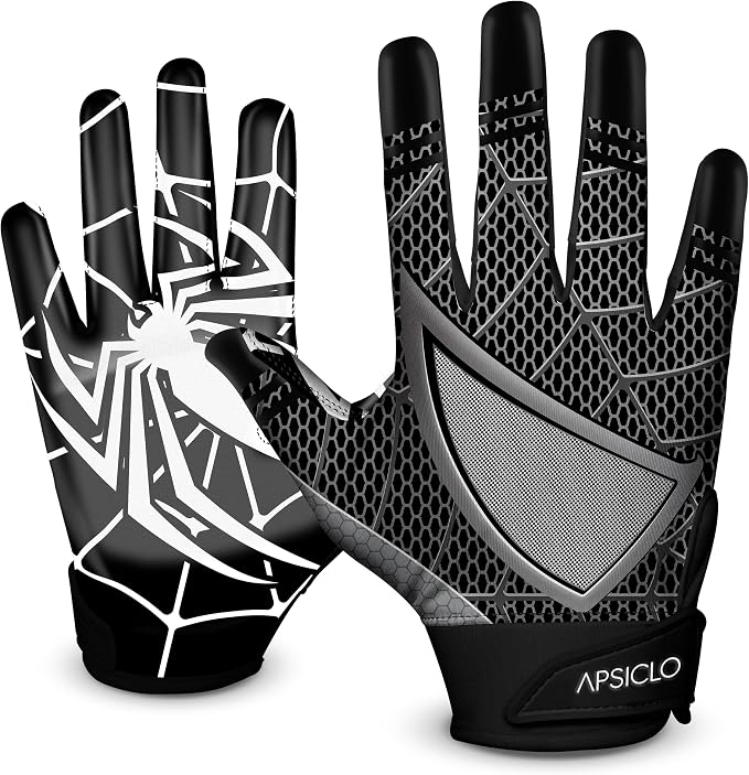 Sticky Football Receiver Gloves Silicone Grip Youth & Adult Sizes