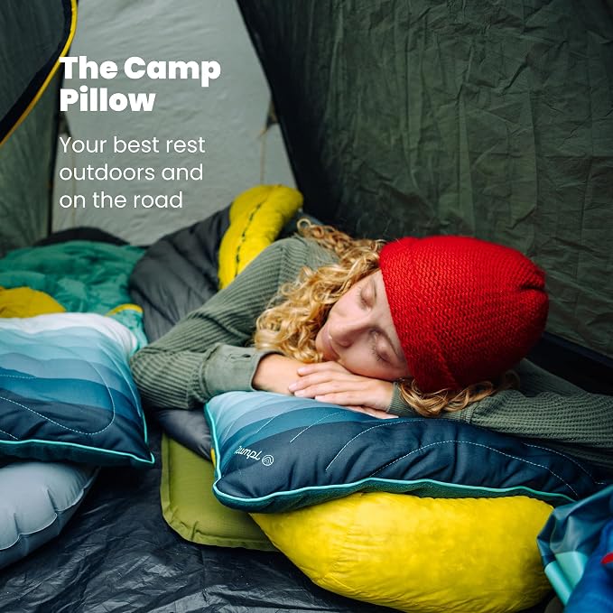 Rumpl Camp Pillow - Packable, Adjustable Comfort for Outdoors and Travel, Cascade Fade