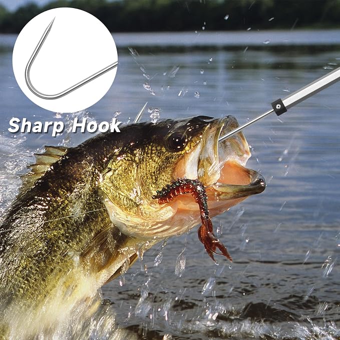 SANLIKE Telescopic Fishing Gaff Aluminum Pole with Nonslip Rubber Handle Stainless Steel M8 Screw Hook