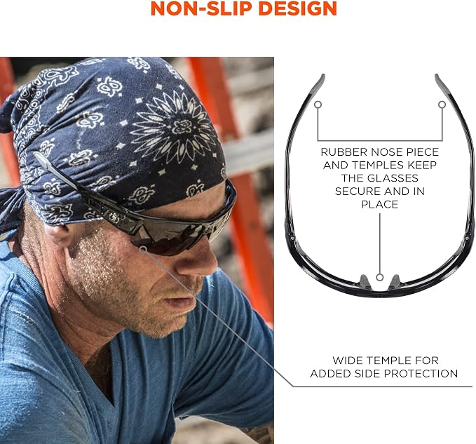 Ergodyne Skullerz DAGR Anti Scratch Safety Glasses, Anti-Fog, ANSI z87.1