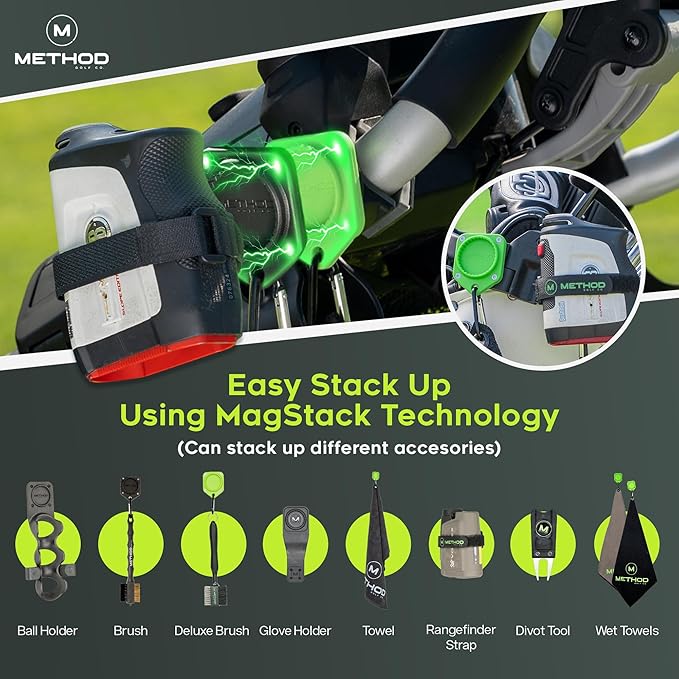 Method Golf BagStack Gear Hub Starter Pack - Golf Accessories Magnetic Landing Pad Plus Two MagStack Tiles - Modular Magnetic Tool Pad Gear Organization Hub with Magnet-to-Magnet Connection