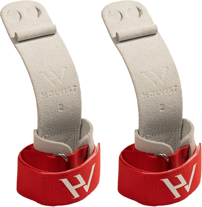 HOLVIST Gymnastics Grips | Leather Made Dowel Gymnastic Grips | Gymnastics Grips for Girls 10-12 | Hook & Loop Gymnastics Grips for Girls 7-9 | 2 Hole Womens Gymnastics Hand Grips