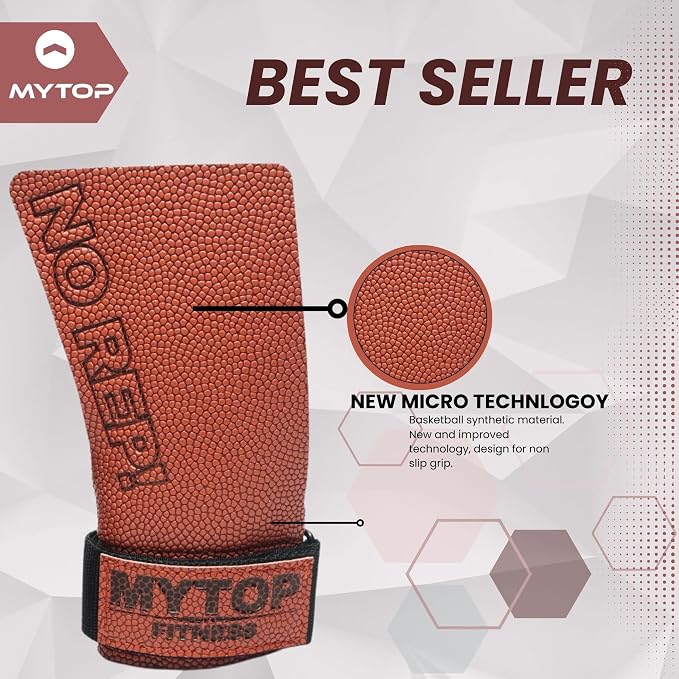 Gymnastics Basketball Sticky Hand Grips for Cross Functional Training, Weightlifting, Gymnastics, Pull ups, Muscle ups, Wrist Straps, Comfort for Gym Workout, Fingerless Grips Size S-M
