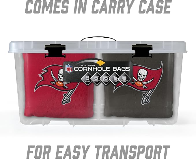 YouTheFan Officially-licensed NFL Set of 8 Cornhole Bags - All Weather Dual Sided Slide & Stop - regulation size