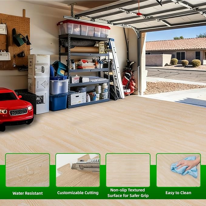 Art3d 24 Pack 24" x 24" EVA Interlocking Exercise Mats, 1/2" Thick Foam Puzzle Flooring for Workout, Gym Equipments, Training Areas, 96 Sq.FT, White Oak