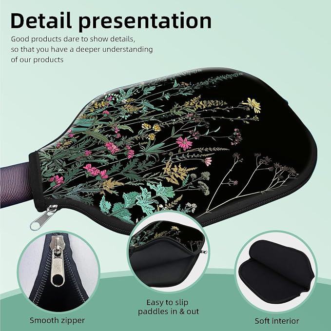 Pickleball Paddle Cover- Premium Water-Resistant Racket Sleeves with Reinforced Zippers, Universal Fit for USAPA Standard Paddles, Extra Padding Protection 6