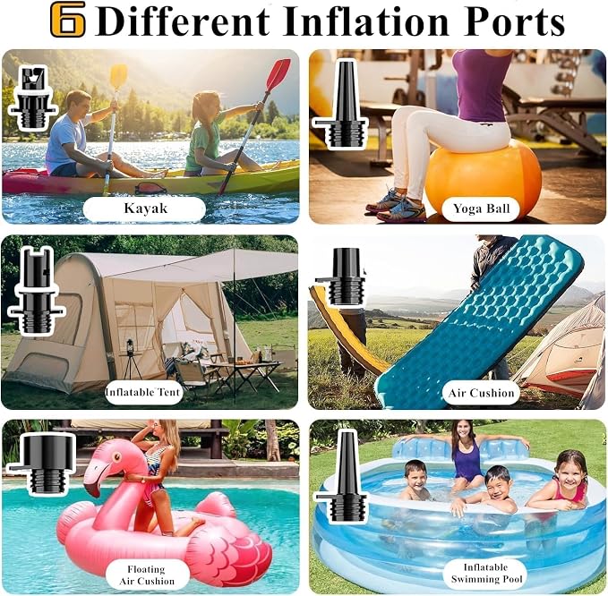 18000mAh Electric SUP Air Pump - Rechargeable Paddle Board Pump, 20PSI High Pressure with Dual Stage Inflation, Deflation, Portable Inflatable Air Pump, Inflatable Tent, Boat (Sup Air Pump)
