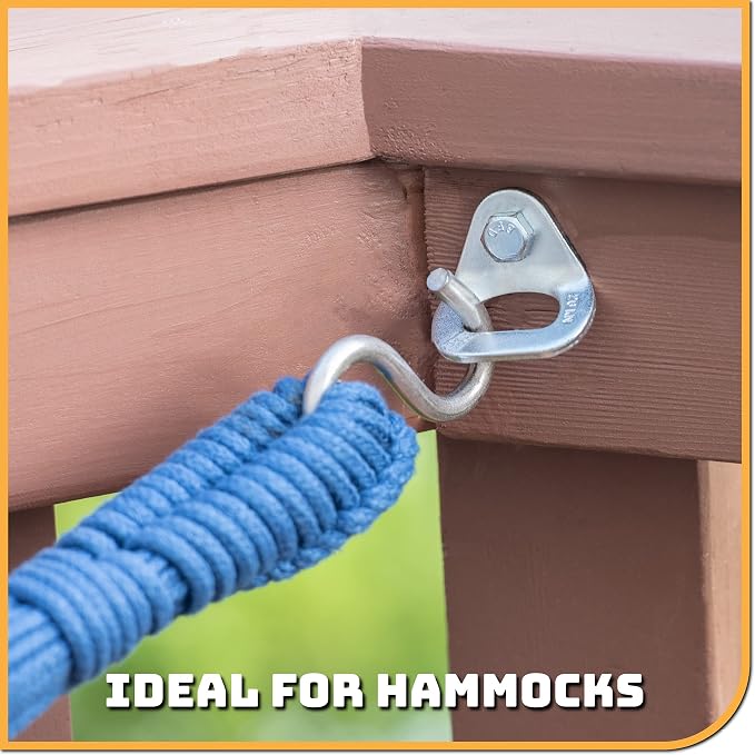 26kN Climbing Wall Bolt Hanger/Anchor/Tiedown for 3/8" Screw/Bolt Ideal for Rock Climbing and Home Gyms, Hammocks, Trailer Tie-Downs. Robust, Load-Bearing Steel Tie-Off