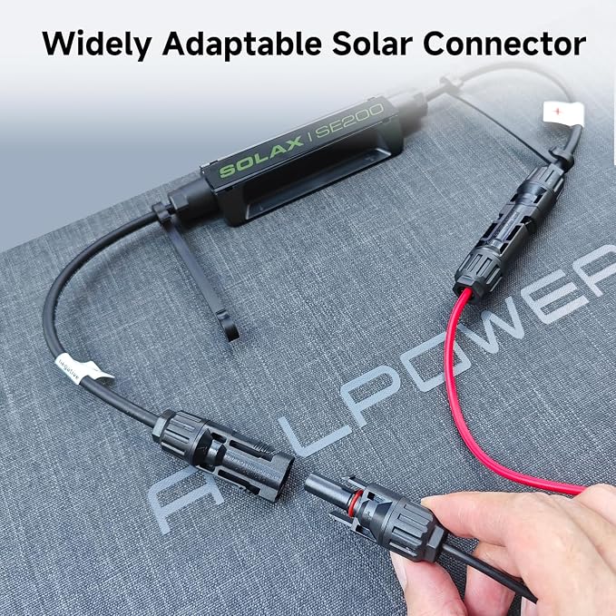 ALLPOWERS SOLAX SE200 200W Portable Solar Panel for Power Station, High-Efficiency Monocrystalline Solar Cell, IP68 Waterproof Foldable Solar Charger Kit with Kickstand for Camping RV Outdoor Off-Grid