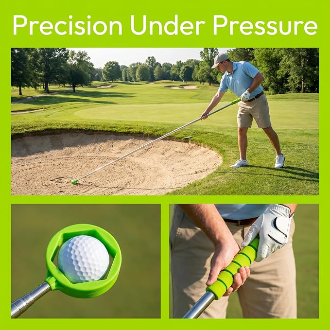 Golf Ball Retriever Stainless Steel Golf Balls Forgeway Golf Ball Picker — Telescopic Golf Ball Retriever 20ft with Shaft, Portable Ball Picker Upper Grabber, Golf Accessories & Golf Gifts for Men