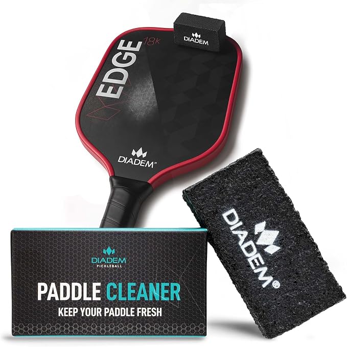 Diadem Paddle Cleaner Eraser | Rubber Pickleball Paddle Cleaner for Raw Carbon & 18K Surfaces, Removes Ball Residue, Evens Minor Scratches | Compact Grip-Sized Design for All Brands