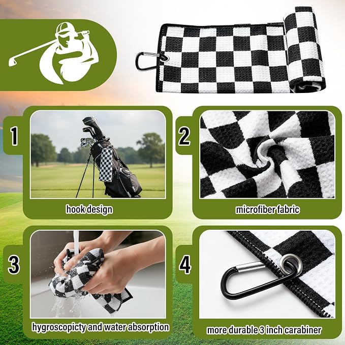 Liliful 12 Pcs Golf Accessories Kit, Include Golf Ball Bag with Hook Towel Tees Magnetic Ball Marker Divot Tool Cleaner Brush for Women Man Gifts