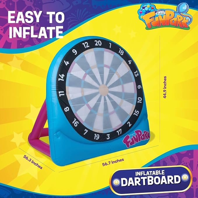 Flybar Inflatable Giant Dartboard Game for Kids & Adults, Backyard Lawn Game Set, Outdoor Play for Family Parties, Camping & Field Day Activities, Set, Quick Setup, Inflates in Minutes, Ages 6+