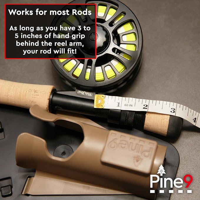 Ambie Fishing Rod Hip Holster - Patented Ambidextrous Quick-Draw Fishing Pole Holder, Made in USA - Spinning, Baitcaster & Centerpin Reels - Fits Any 1.5" Belt