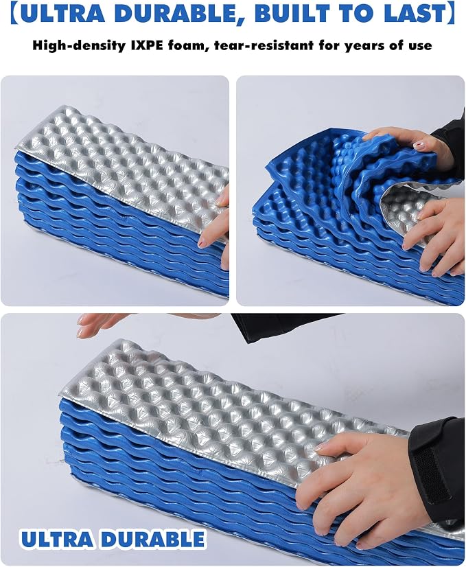 Camping Foam Sleeping Pad Lightweight Closed Cell Folding Camping Mat Moisture-Proof Camping Mattress Portable for Outdoor Hiking Mountaineering Blue
