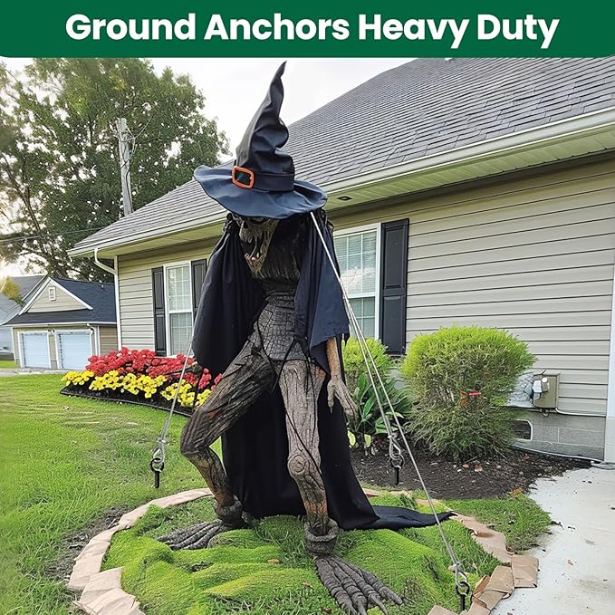 4 Pack 18" Heavy Duty Ground Anchors Shed Anchor Kit with 3/16" Galvanized Cable, Swing Set Anchors Trampoline Stakes for Shed Canopy Gazebo Carport Tent