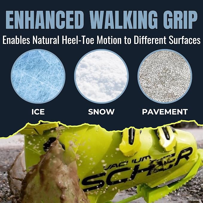 Skiskootys Ski Boot Bottom Protector with Claws - Ski Boot Traction Cleats | Foldable Slip-Resistant Tool for Walking on Ice & Snow - Adjustable Skiing Accessories - USA Made