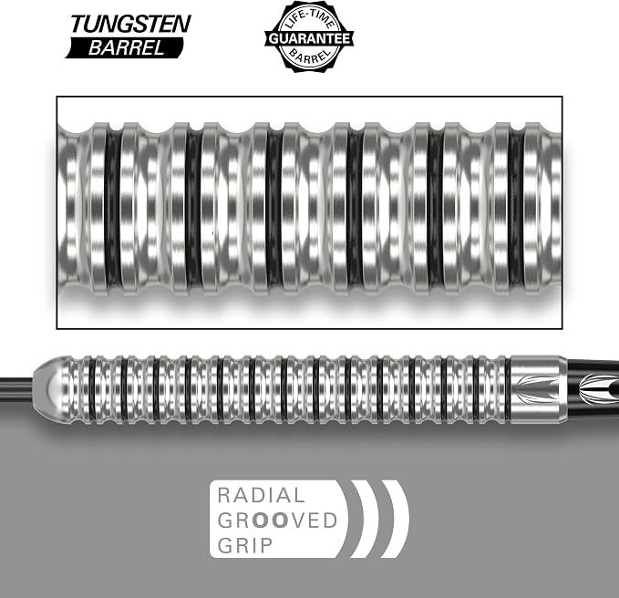 Target Darts Artemis Tungsten Steel Tip Dart Set, 21G/22G/23G/24G/25G/26G | Artemis Original | Artemis K-Flex Integrated Flight & Shaft | Professional Accessories Dart Kit, Dart Wallet Included