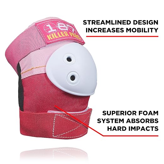 187 Killer Pads Six Pack Pad Set, Protective Gear for Elbows, Knees, and Wrists - Ideal for Skateboarding, Roller Skating, and Inline Skating