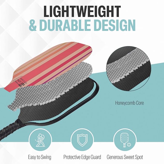 Palms-O-Aces Carbon Fiber Pickleball Paddle – USAPA Approved 16mm T700 Graphite Paddle with Textured Spin Surface | Lightweight Carbon Fiber Pickleball Paddles & Racket | Includes Paddle Cover