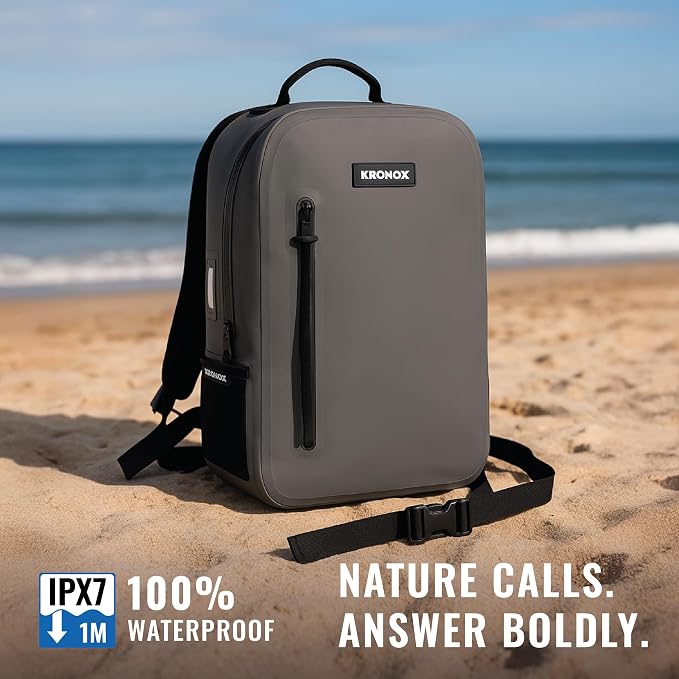 KRONOX 30L Waterproof Backpack for Men – IPX7 Submersible Dry Bag, Lightweight & Durable for Travel, Motorcycle, Kayak