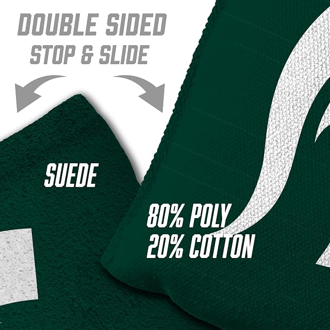 YouTheFan Officially-Licensed NCAA Set of 8 Cornhole Bags - All Weather Dual Sided Slide & Stop - Regulation Size with Carry case