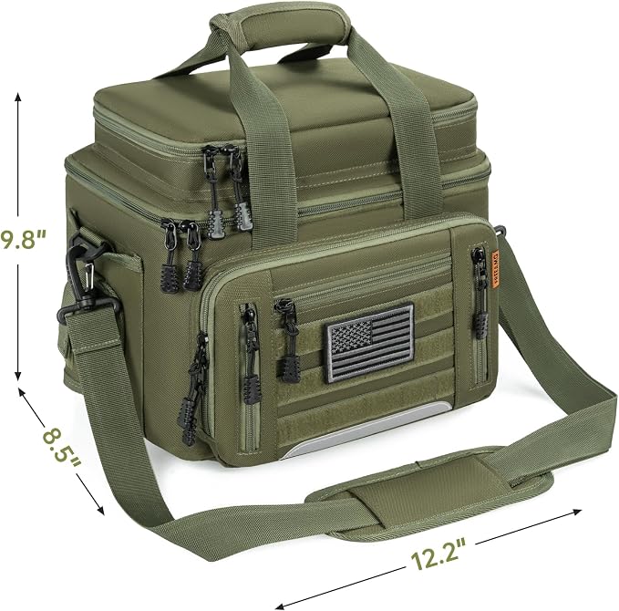 Fishing Tackle Bag - Holds 3400-3600 Size Tackle Boxes -Saltwater & Freshwater Fishing Bags - Padded Shoulder Strap Fishing Bags(Green) (Bag Only)